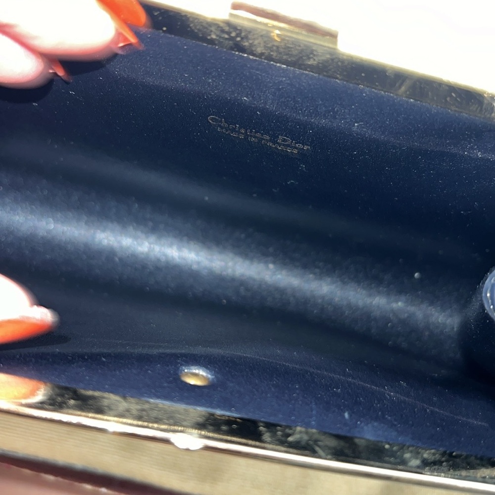 Dior Dark Navy Monogram Clutch with Gold Hardware - Picture 7 of 10